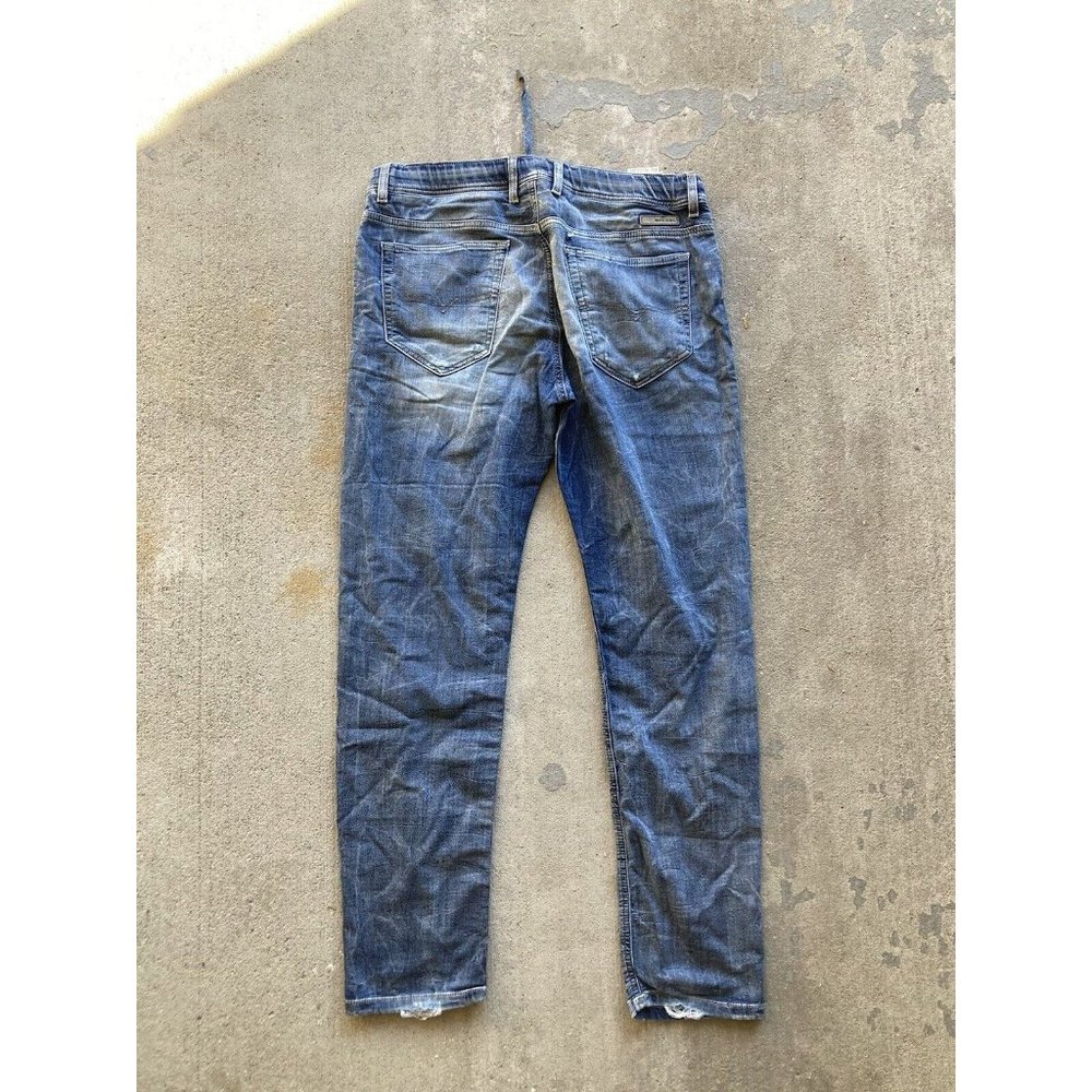 Men's DIESEL Narrot Distressed Medium Rinse Cotton Sweatpant Jeans, Size 34 - Picture 4 of 13